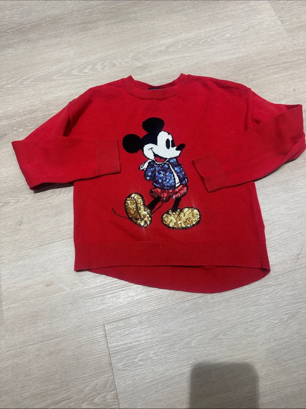 GAP Red Mickey Mouse Sequin Sweater